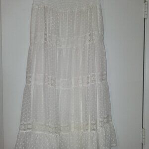 Ladies "Daniel Rainn" Cream Lace Maxi Skirt (L)